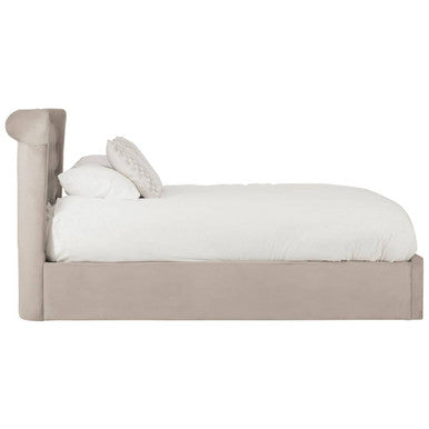 Edison Mink Velvet Ottoman Double Bed - hearthora