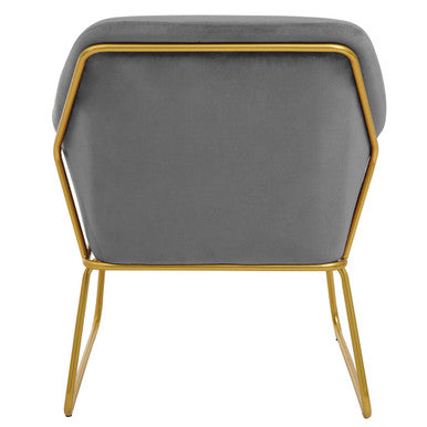 Xander Grey Velvet Armchair