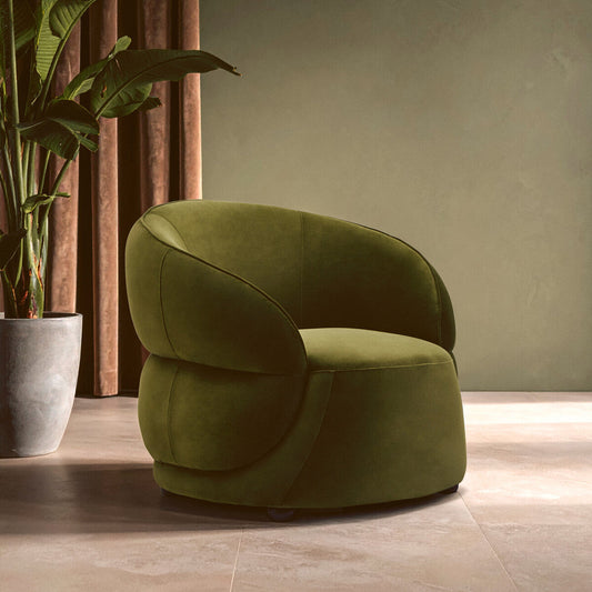 Darla Curve Forest Green Velvet Chair