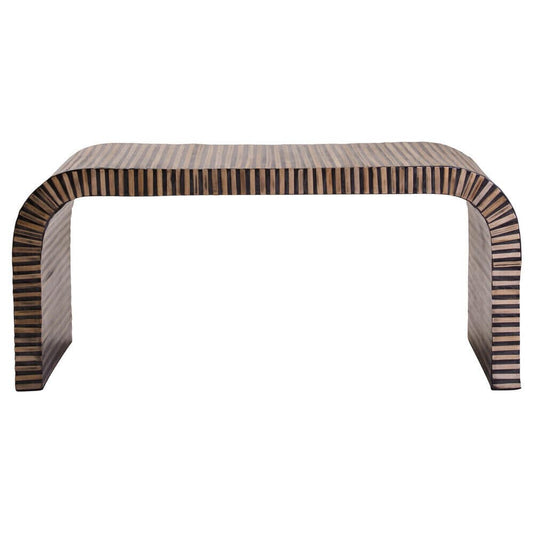 Bambusa Bamboo Inlay Curved Coffee Table - hearthora