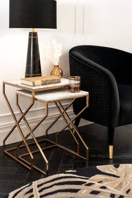The Alhambra Brass Nesting Tables - hearthora