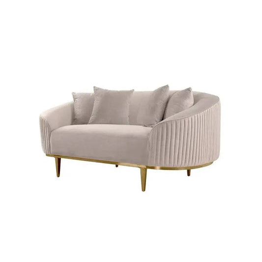 Ella Two Seat Sofa - Chalk - Brass Base - hearthora