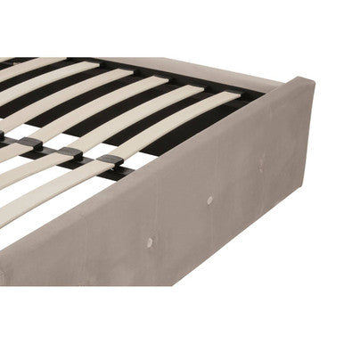 Edison Mink Velvet Ottoman Double Bed - hearthora