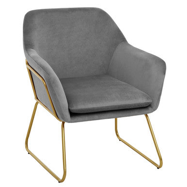 Xander Grey Velvet Armchair