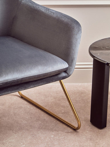 Xander Grey Velvet Armchair