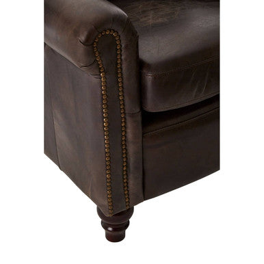 Victor Dark Grey Brown Leather Armchair