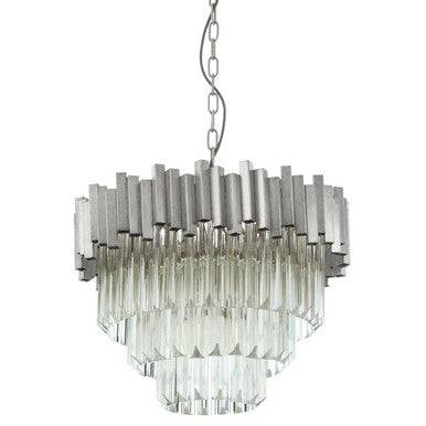 Lustra Small Silver Finish Chandelier - hearthora