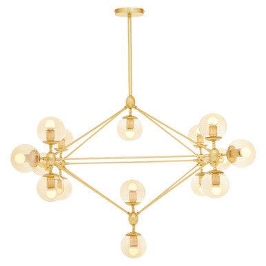 Abira Fifteen Arm Gold Finish Pendant Light - hearthora