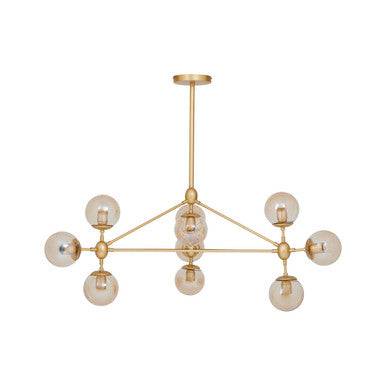 Abira Gold 10 Arm Pendant Light - hearthora