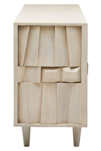 Sita Four Door Mango Wood Abstract Design Sideboard