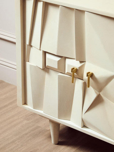 Sita Four Door Mango Wood Abstract Design Sideboard