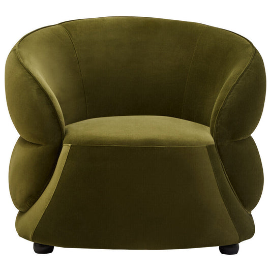Darla Curve Forest Green Velvet Chair