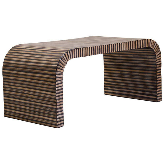 Bambusa Bamboo Inlay Curved Coffee Table - hearthora