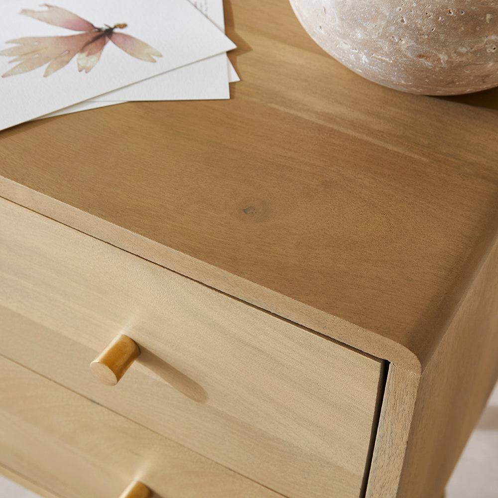 Scandinavian Light Oak Logan Narrow Bedside Table - hearthora