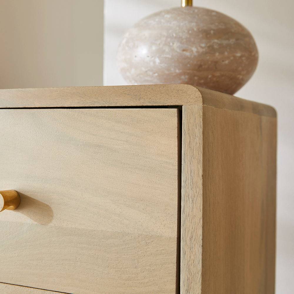 Scandinavian Light Oak Logan Narrow Bedside Table - hearthora