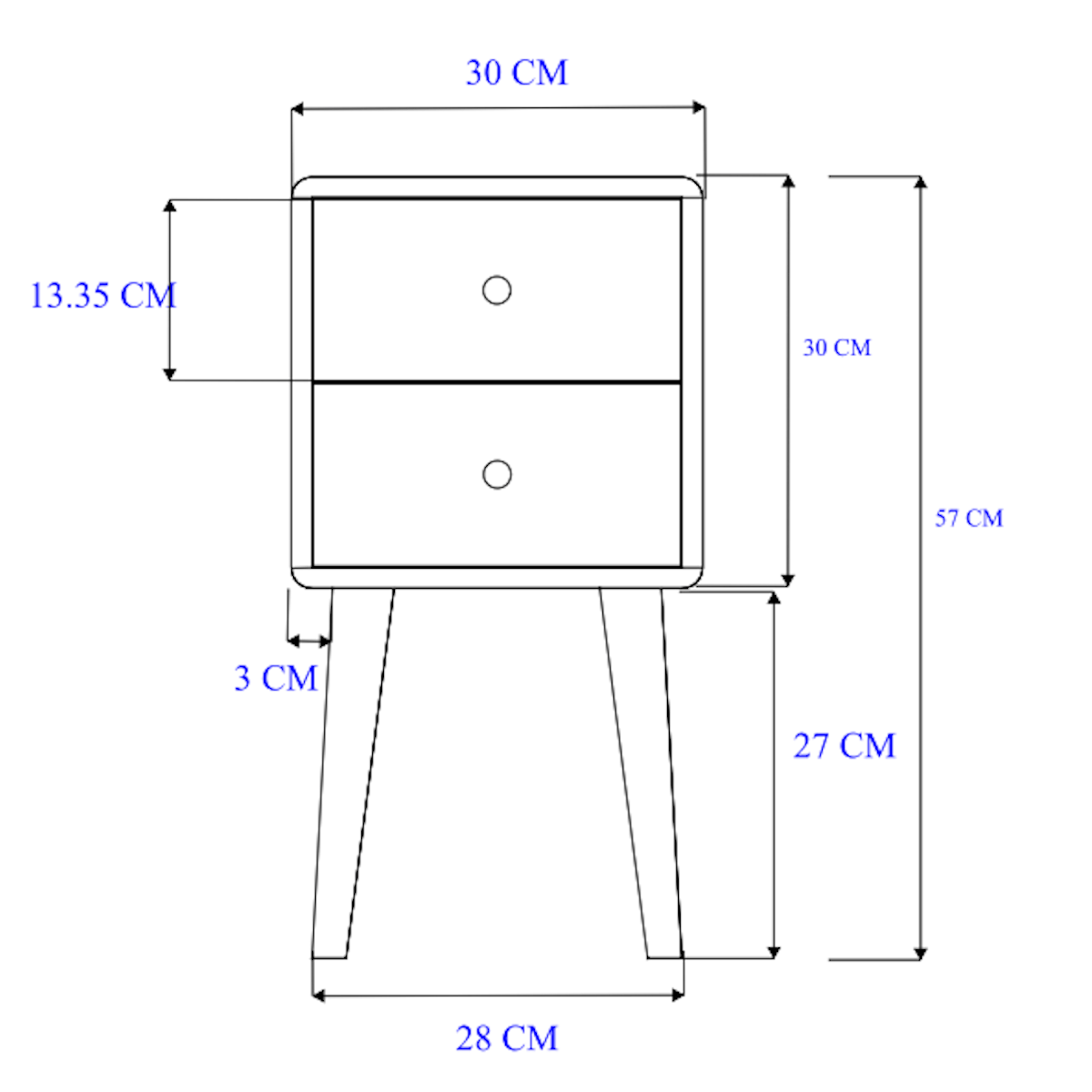 Scandinavian Light Oak Logan Narrow Bedside Table - hearthora