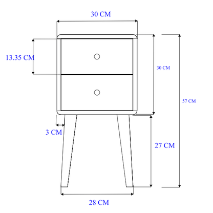 Scandinavian Light Oak Logan Narrow Bedside Table - hearthora