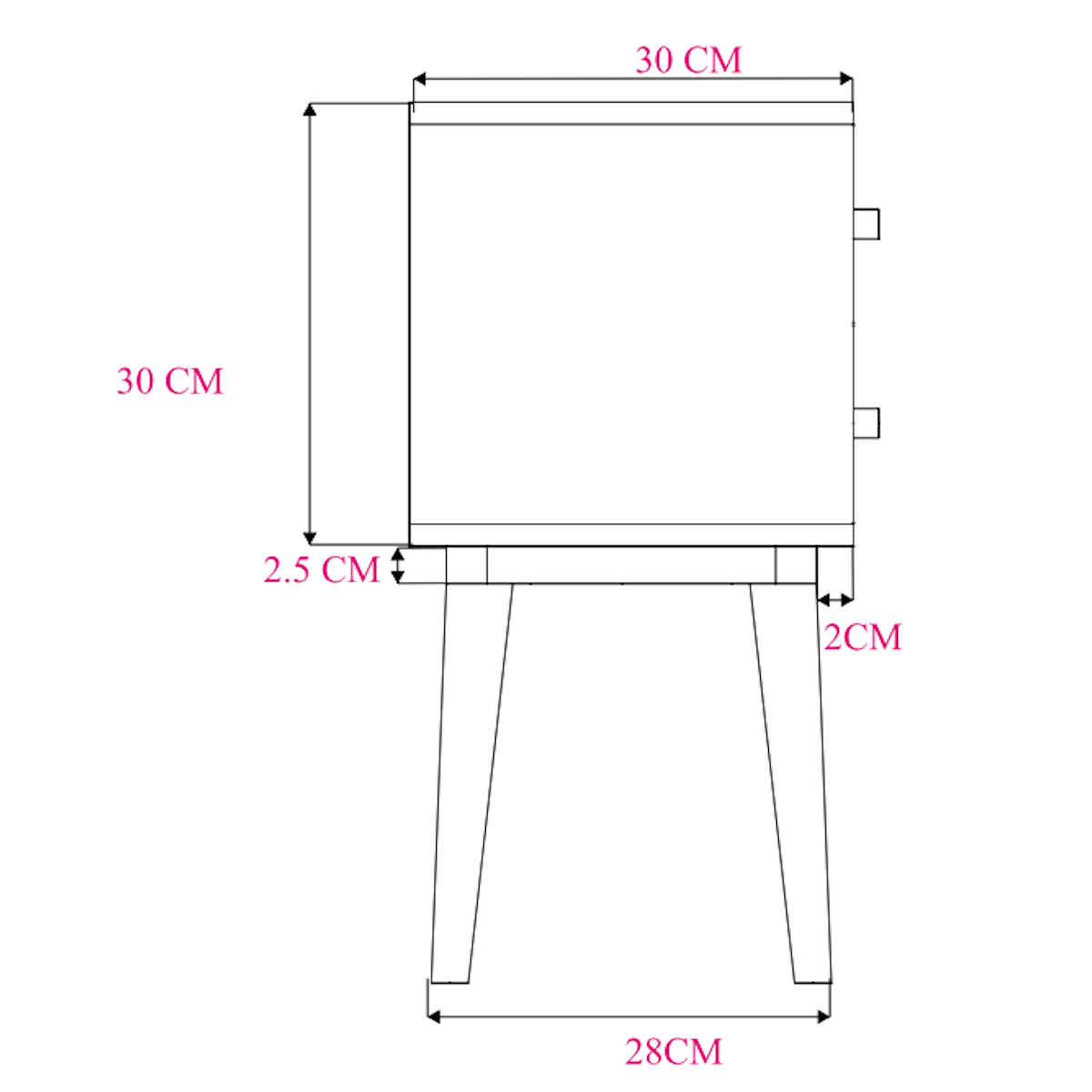 Scandinavian Light Oak Logan Narrow Bedside Table - hearthora