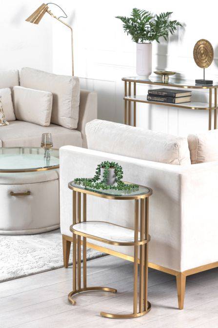 Aria Side Table Brass - hearthora