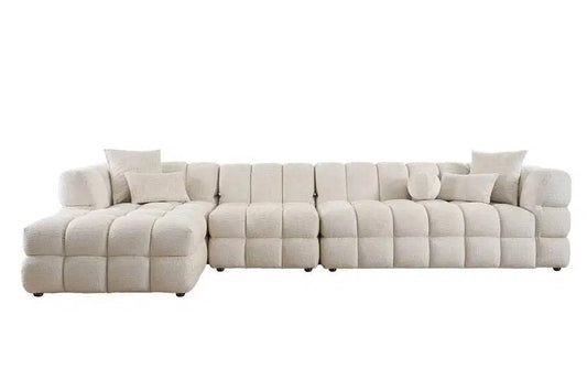 Berlin Extra Large Right-Hand Corner Sofa Light Taupe Chenille - hearthora