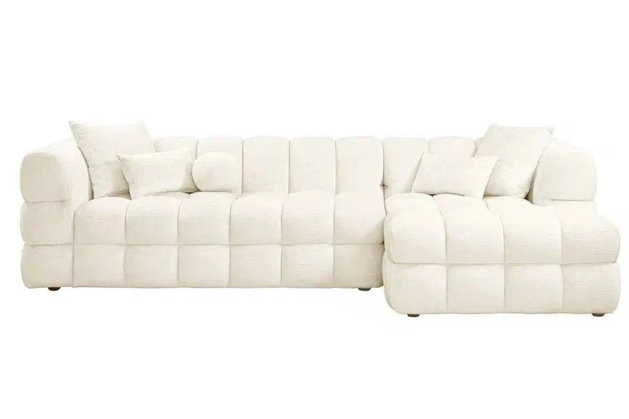 Berlin Right Hand Corner Sofa - Ivory Chenille - hearthora