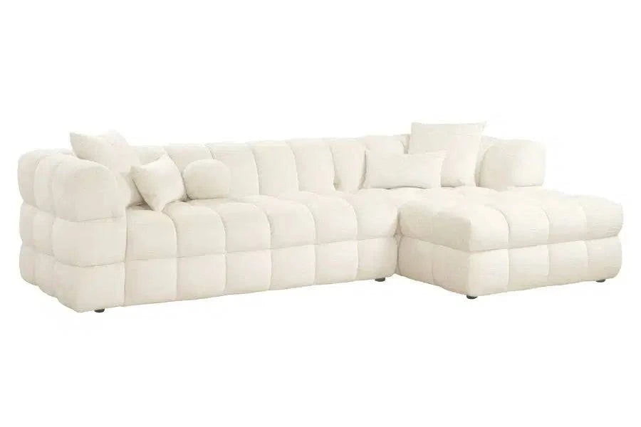 Berlin Right Hand Corner Sofa - Ivory Chenille - hearthora