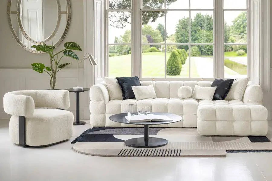 Berlin Right Hand Corner Sofa - Ivory Chenille - hearthora