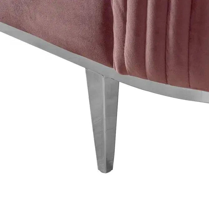 Ella Two Seat Sofa - Blush Pink- Polished chrome base - hearthora