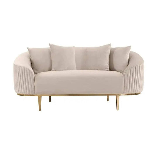 Ella Two Seat Sofa - Chalk - Brass Base - hearthora
