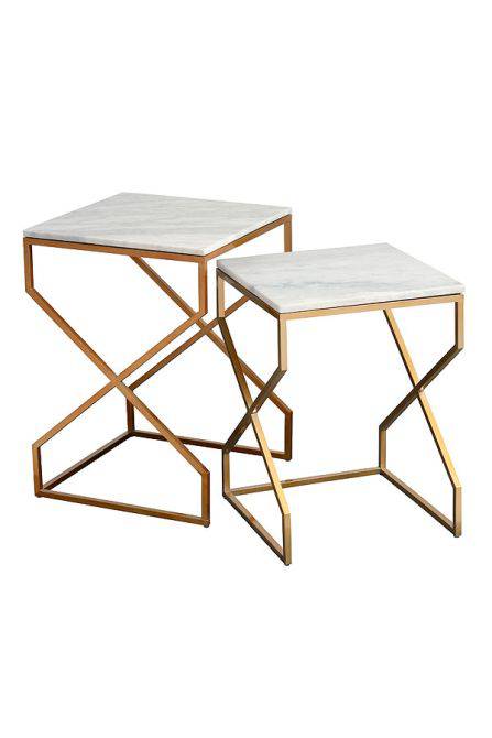 The Alhambra Brass Nesting Tables - hearthora
