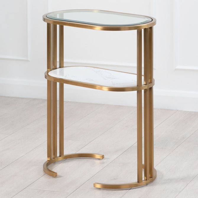 Aria Side Table Brass - hearthora
