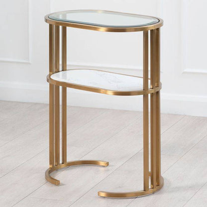 Aria Side Table Brass - hearthora